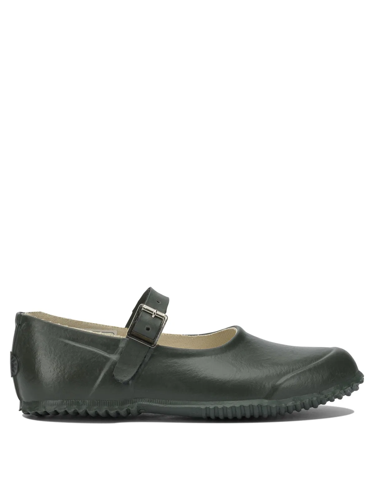 Superga Green Rubber Cotton Lined Ballerinas