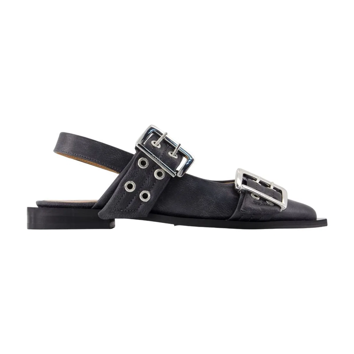 Ganni Feminine Buckle Vintage Ballerinas