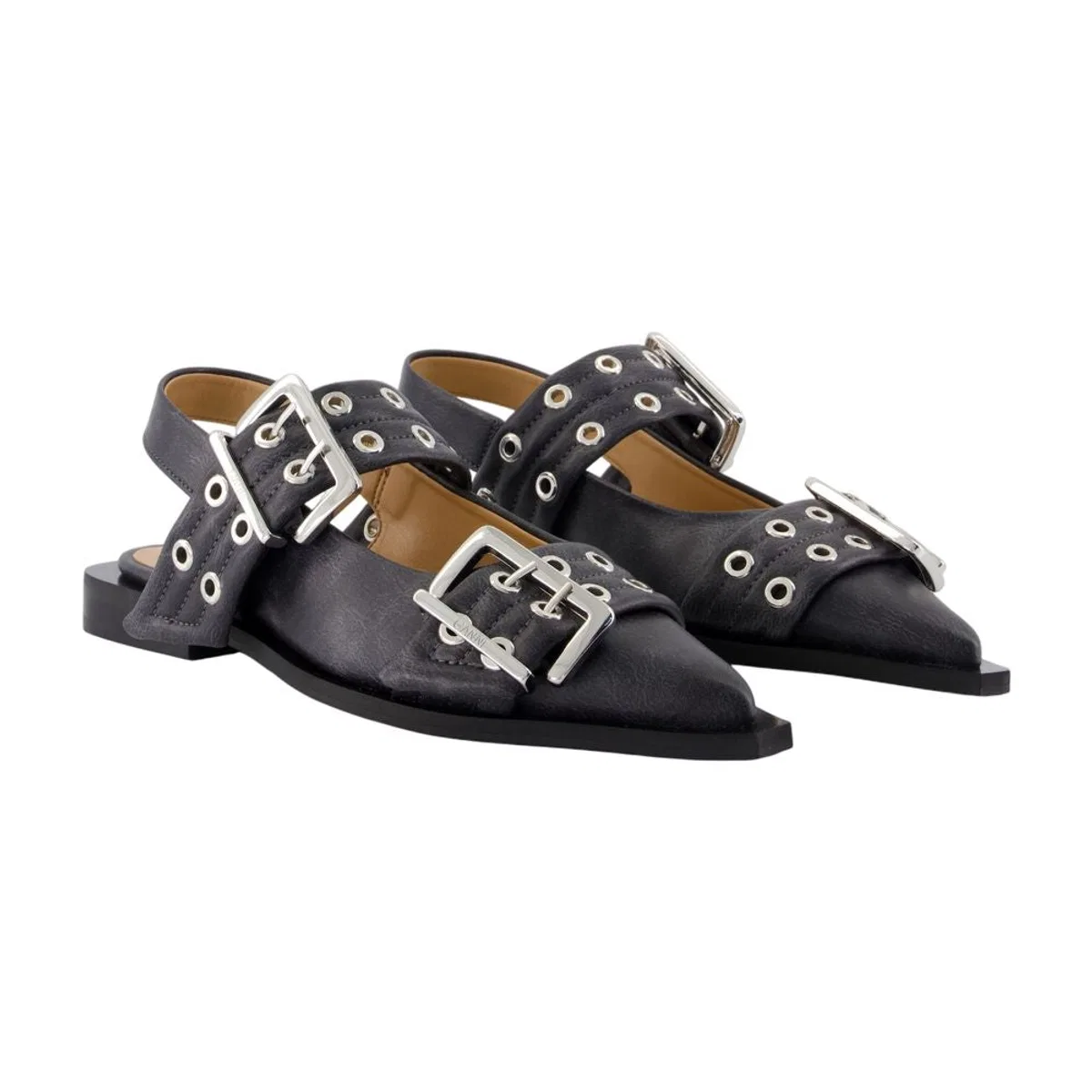 Ganni Feminine Buckle Vintage Ballerinas