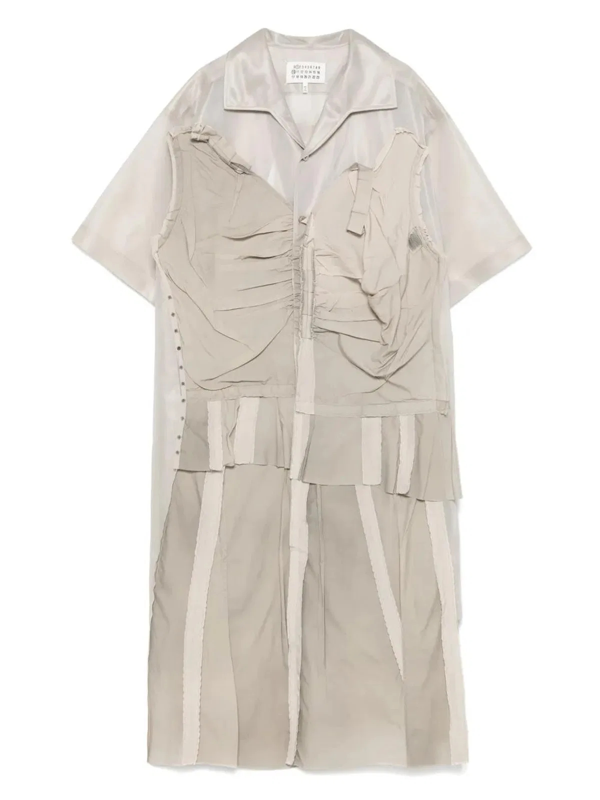 Maison Margiela Cappuccino Mesh Shirt Dress
