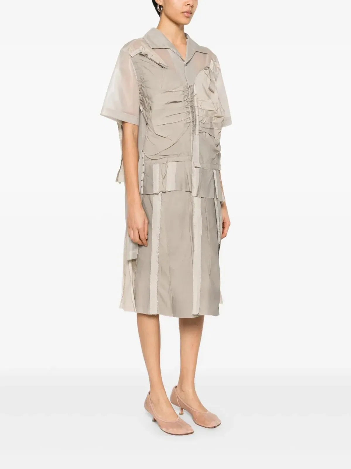 Maison Margiela Cappuccino Mesh Shirt Dress