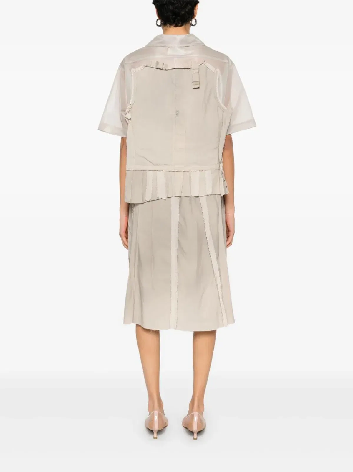 Maison Margiela Cappuccino Mesh Shirt Dress