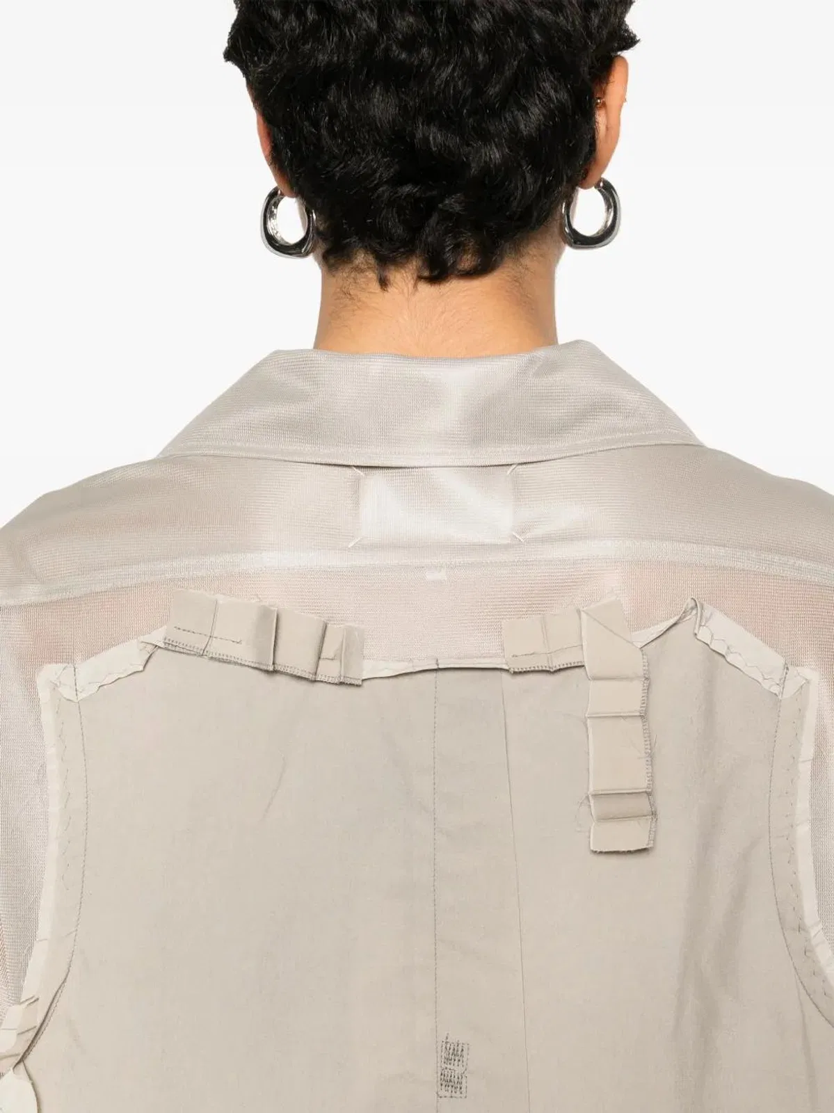 Maison Margiela Cappuccino Mesh Shirt Dress