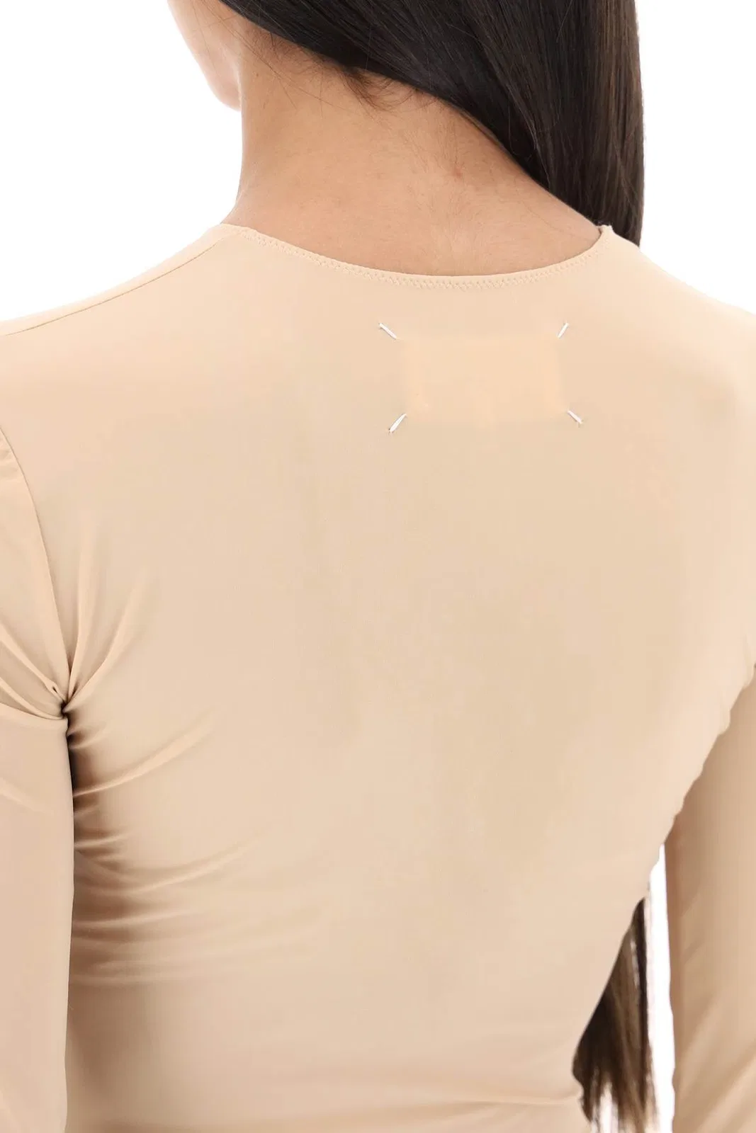 Maison Margiela Skin Pink Stretch Nylon Bodysuit