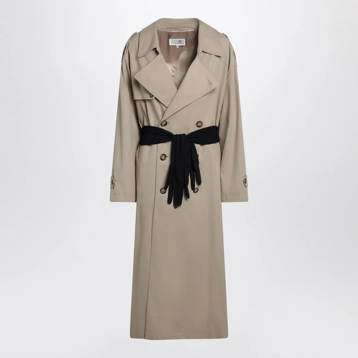Mm6 maison margiela Beige Cotton Trench Coat With Gloves