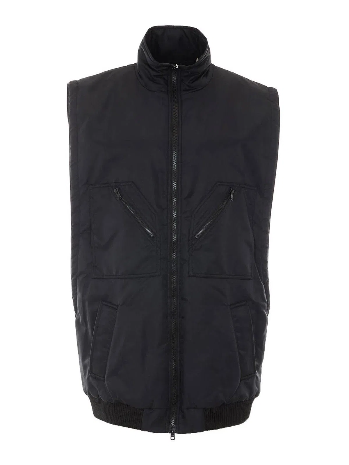 Mm6 maison margiela Black Vest With Zip Closure On The Front