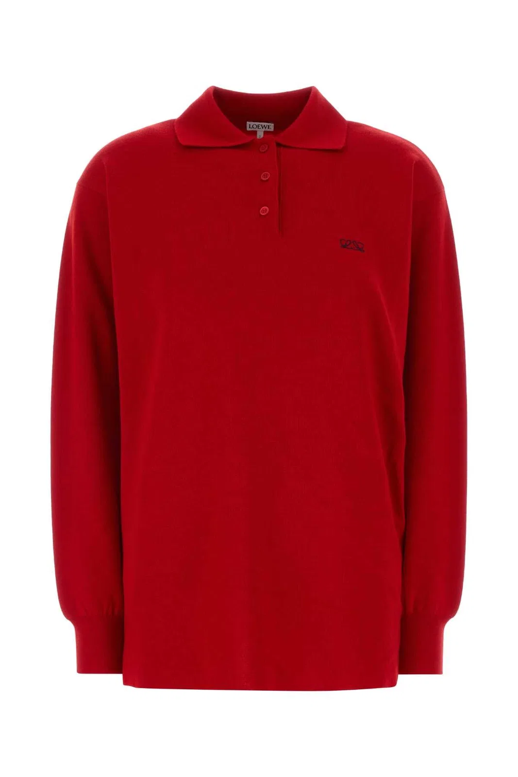 Loewe Red Stretch Cashmere Blend Polo Shirt