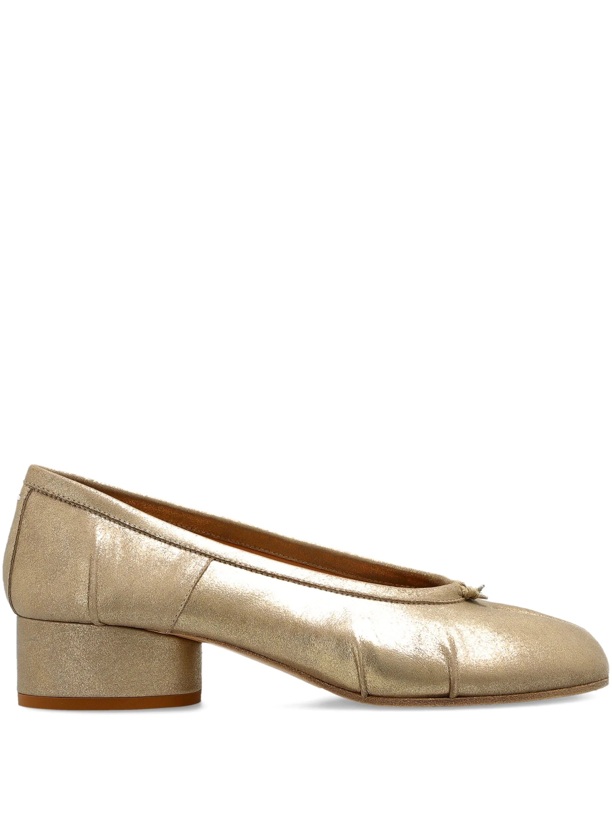 Maison Margiela Cream Gold Goat Leather Ballet