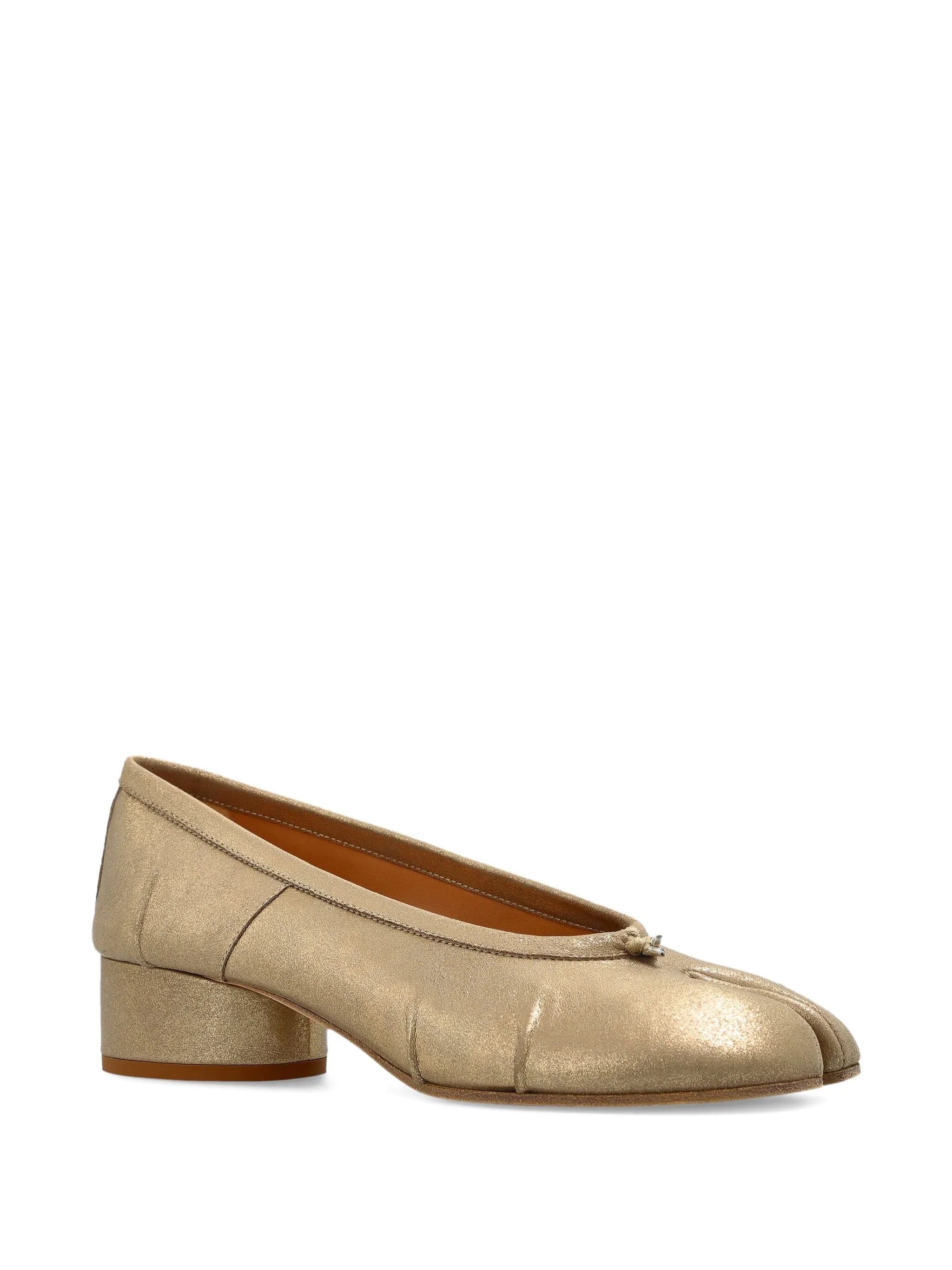 Maison Margiela Cream Gold Goat Leather Ballet