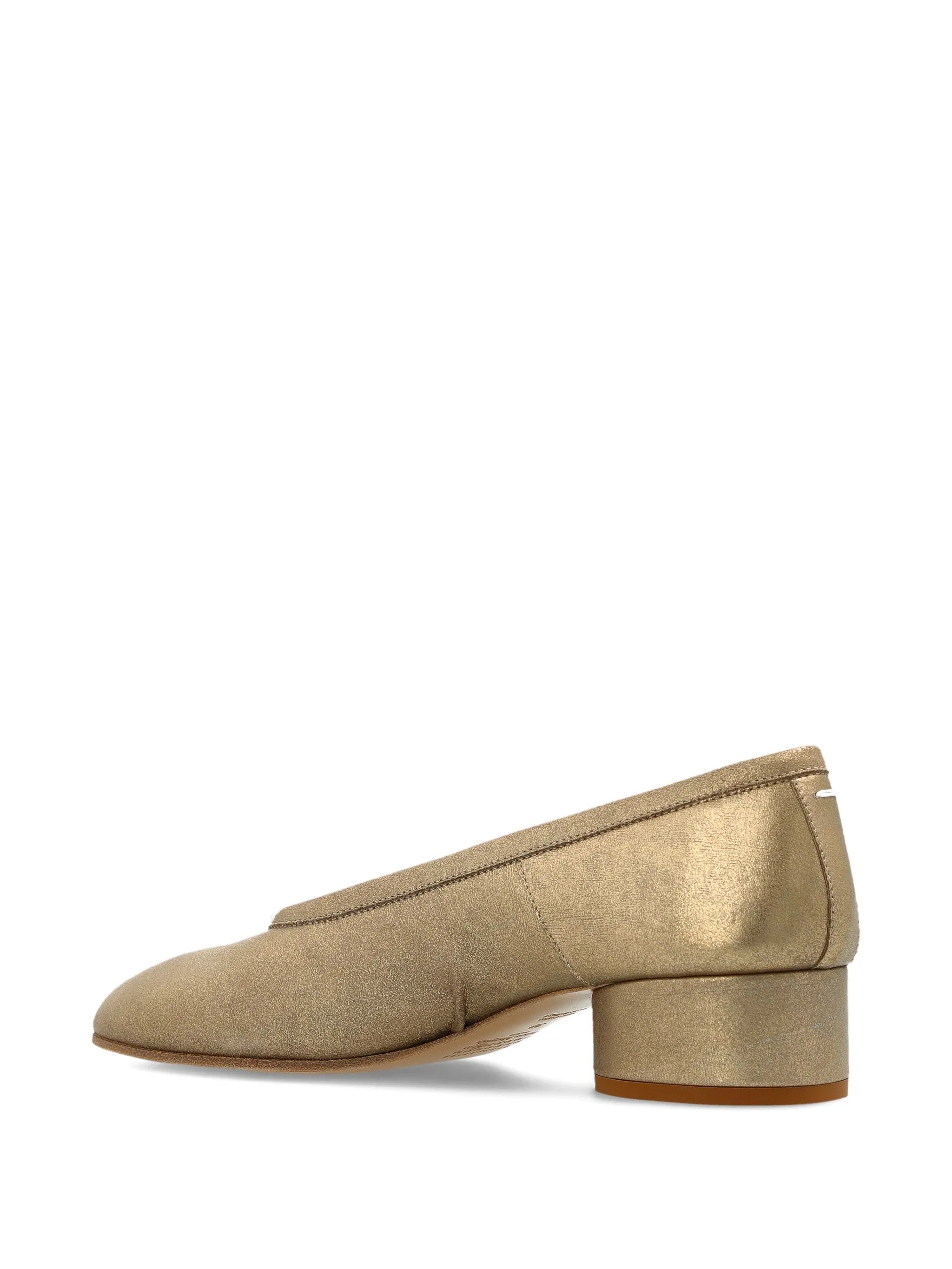 Maison Margiela Cream Gold Goat Leather Ballet