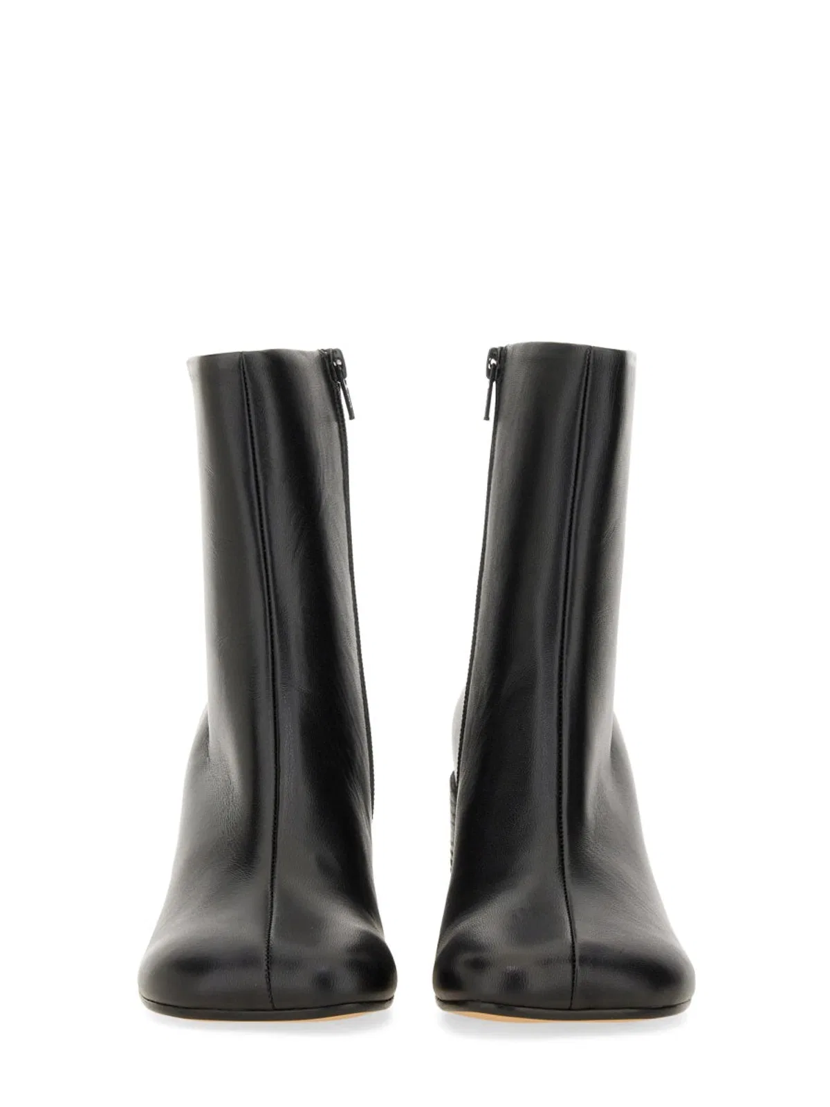 Mm6 maison margiela Tabi Ankle Boots In Nappa Leather In Bla