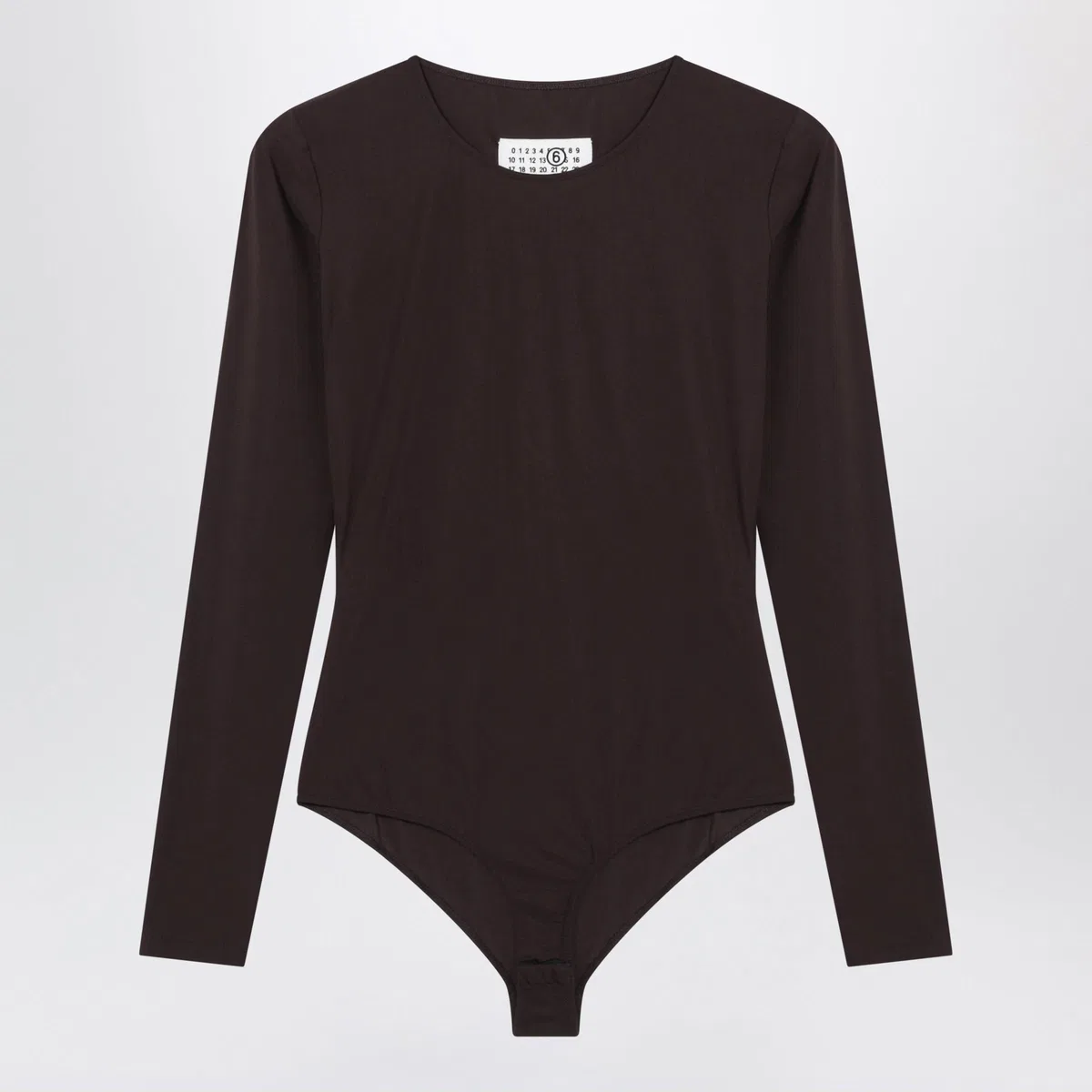 Mm6 maison margiela Brown Long-Sleeve Lycra Jersey Bodysuit