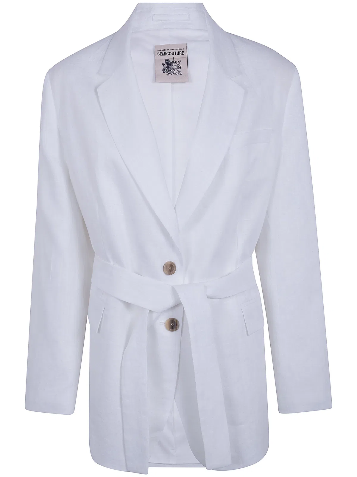 Semicouture Belted Linen Jacket