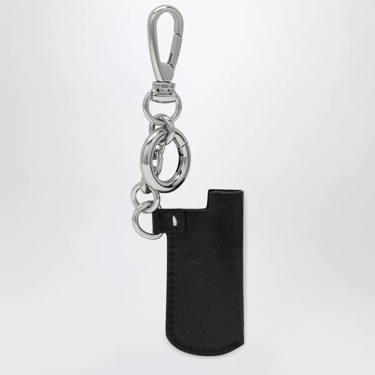 Maison Margiela Black Leather Key Holder With Logo