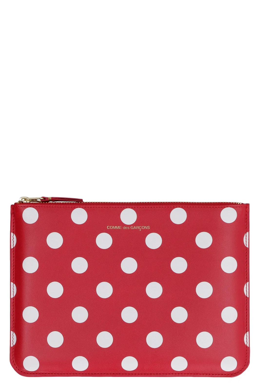 Comme Des Garçons Wallet Logo Detail Flat Leather Pouch