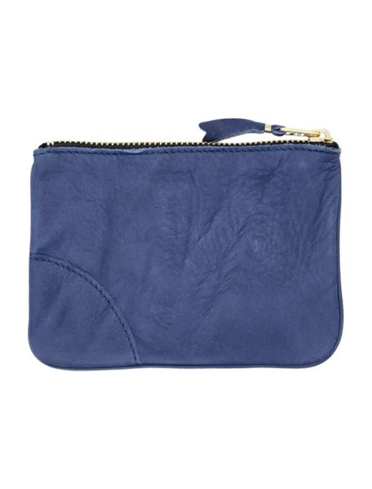 Comme Des Garçons Blue Leather Pouch