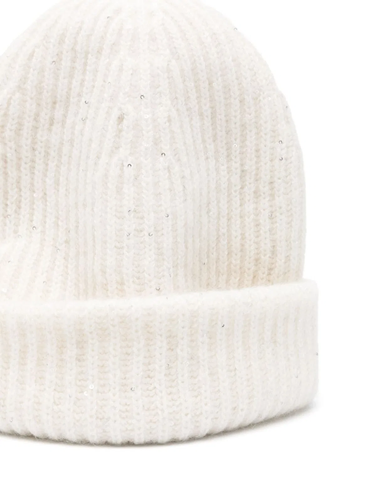 Fabiana Filippi Ribbed Knit Sequin Embellished Hat