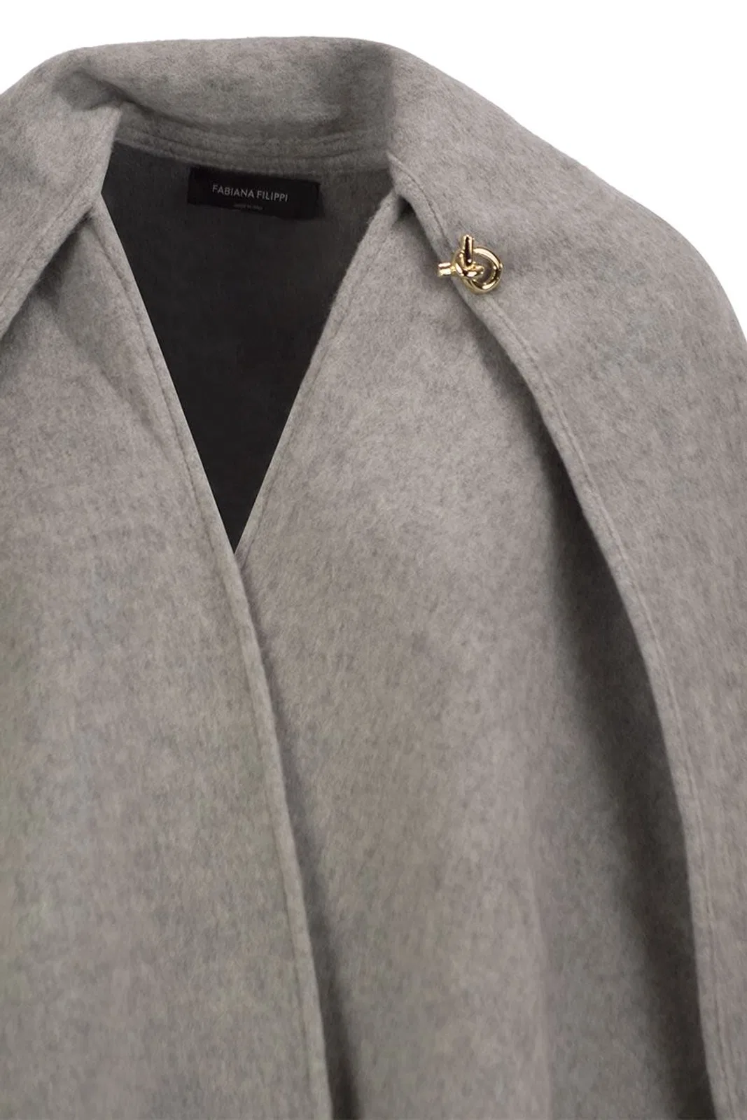 Fabiana Filippi Wool Cape With Jewellery Detail