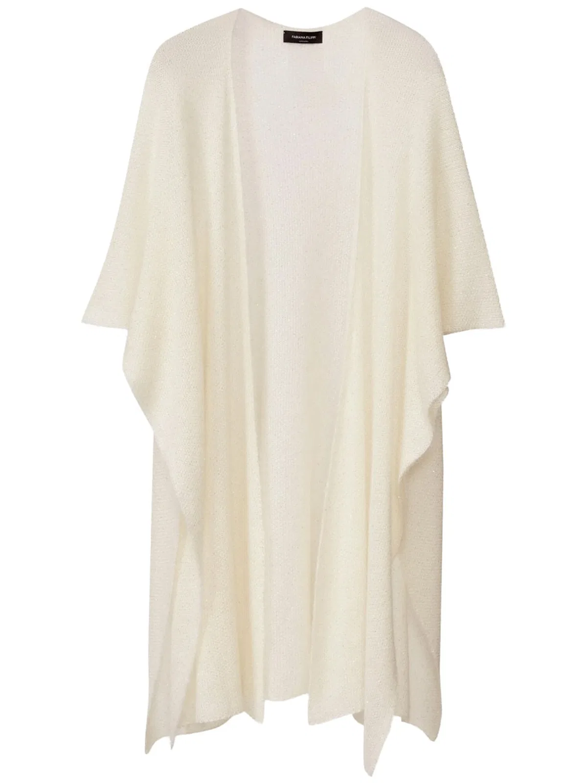 Fabiana Filippi Open Cape In Mohair And Alpaca With Micr