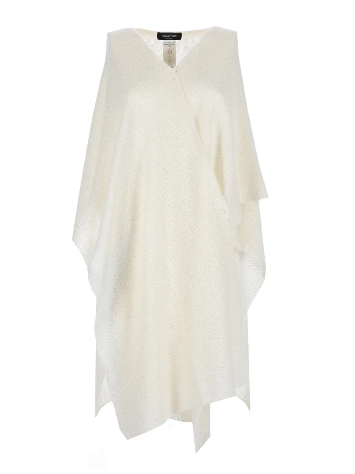 Fabiana Filippi Open Cape In Mohair And Alpaca With Micr