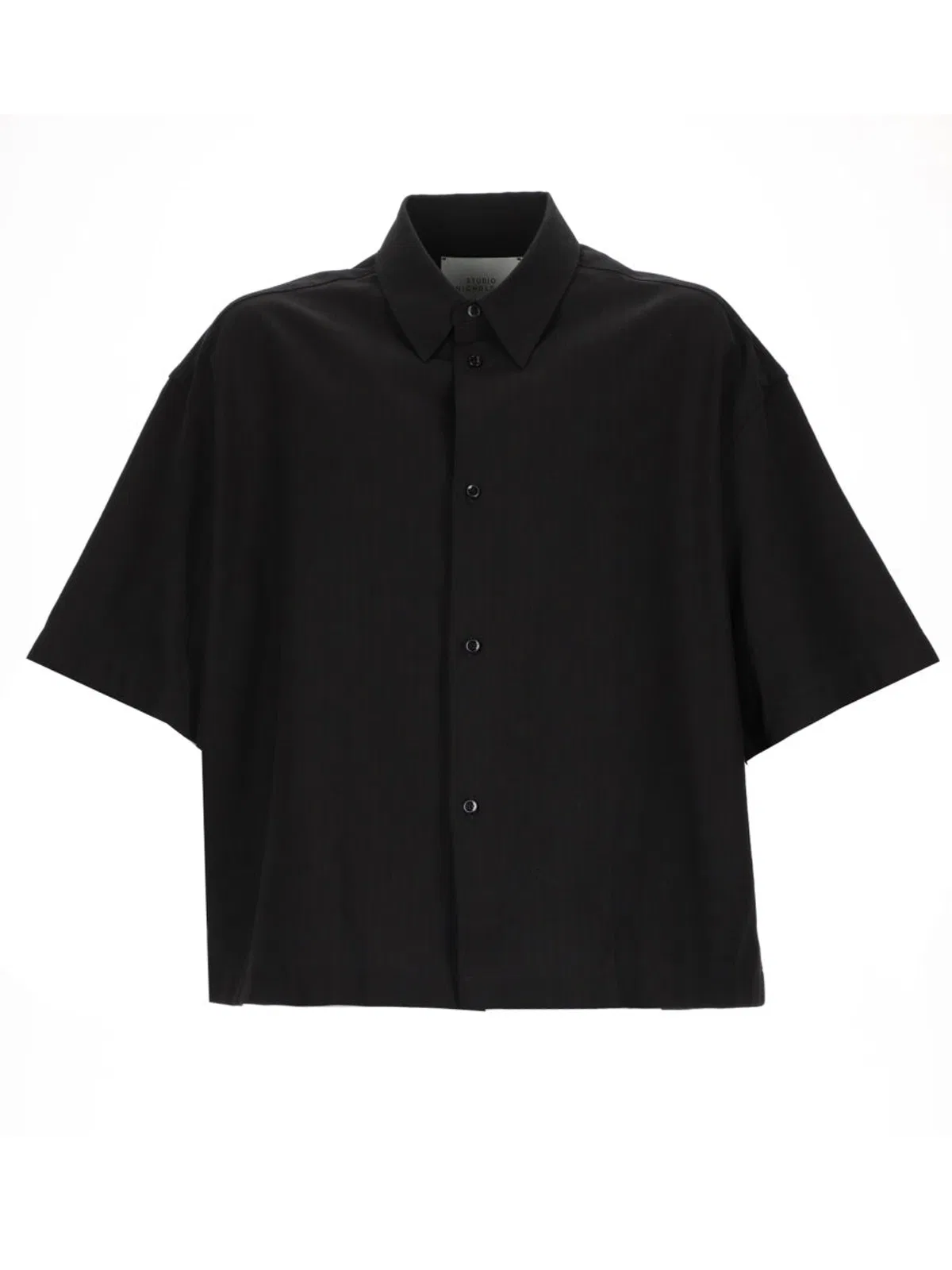 Studio nicholson Black Cotton Linen Shirt