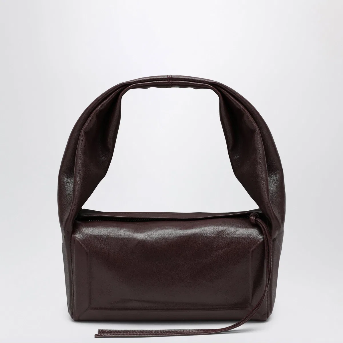 Maison Margiela Box East West Small Bag In Burgundy Leat
