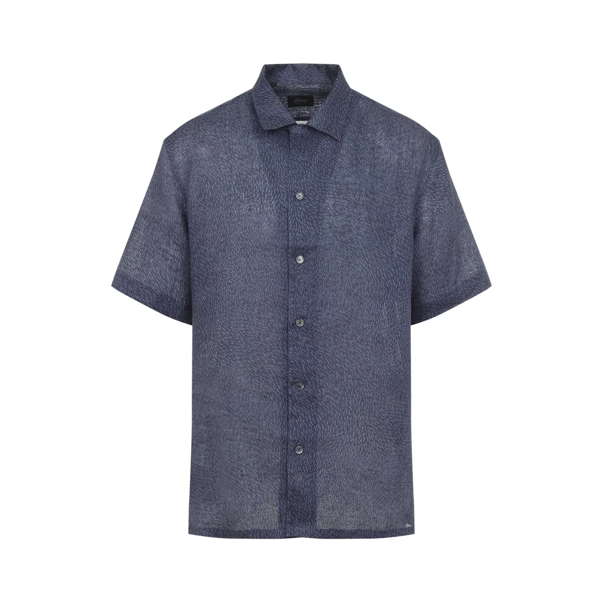 Brioni Blue Cuban Linen Shirt