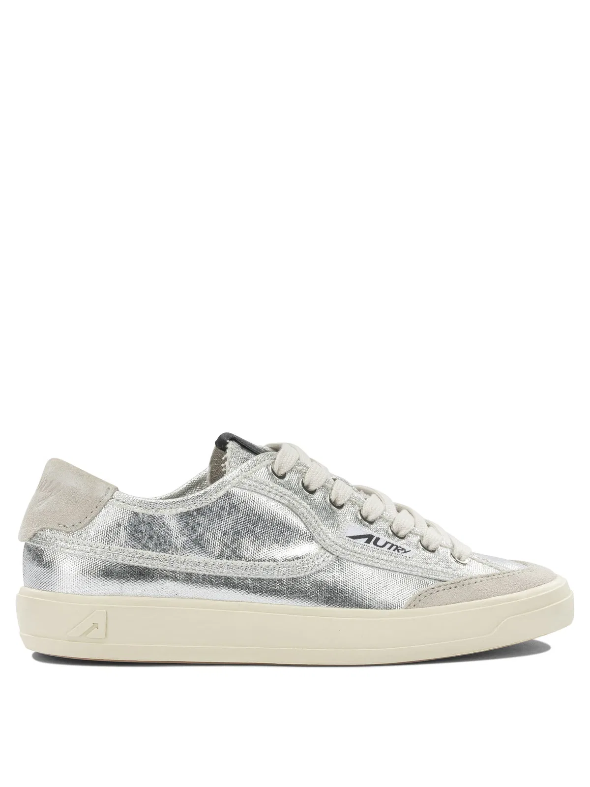 Autry Windscape Low Silver Canvas Suede Cow Le