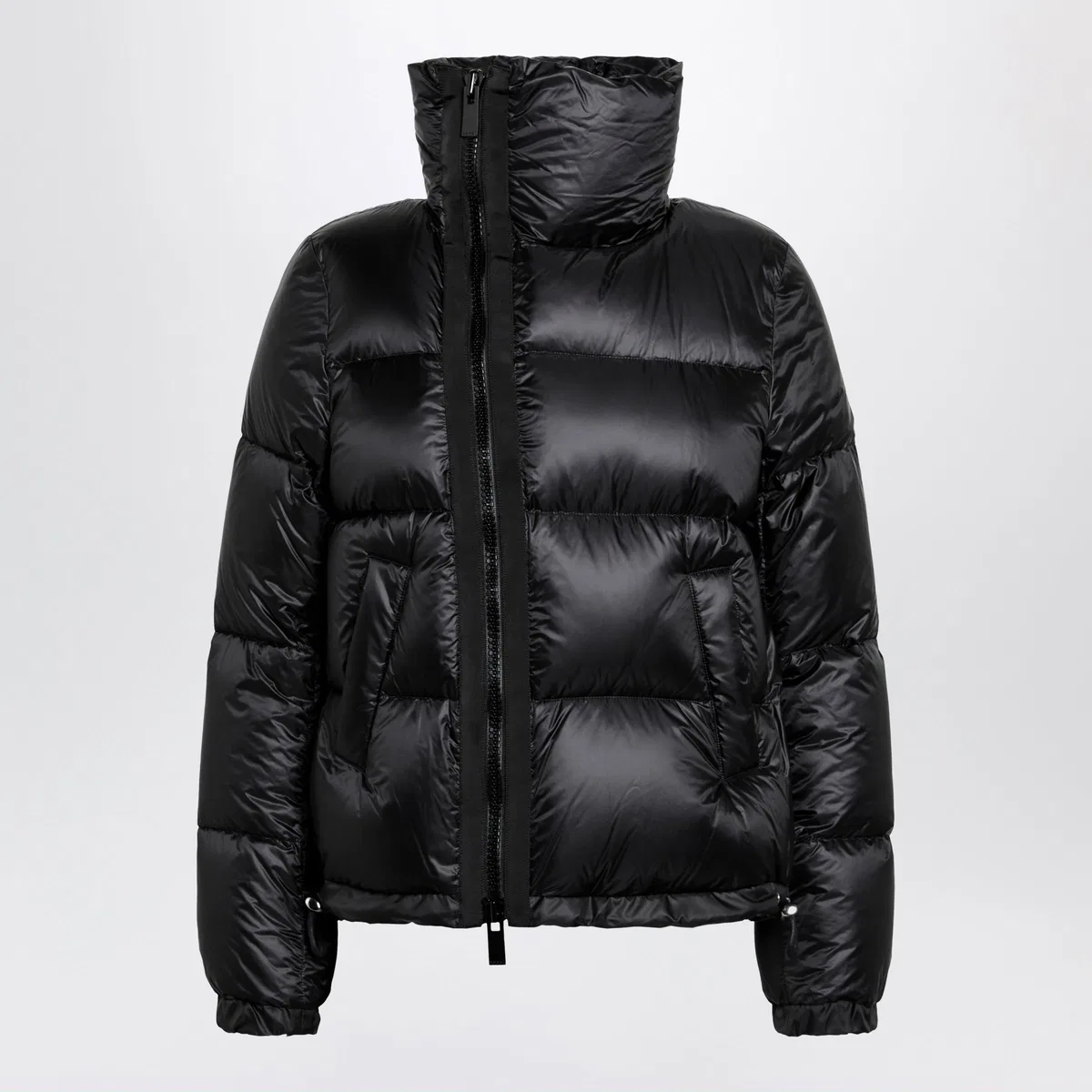 Sacai Black Down Jacket With Asymmetrical Zip