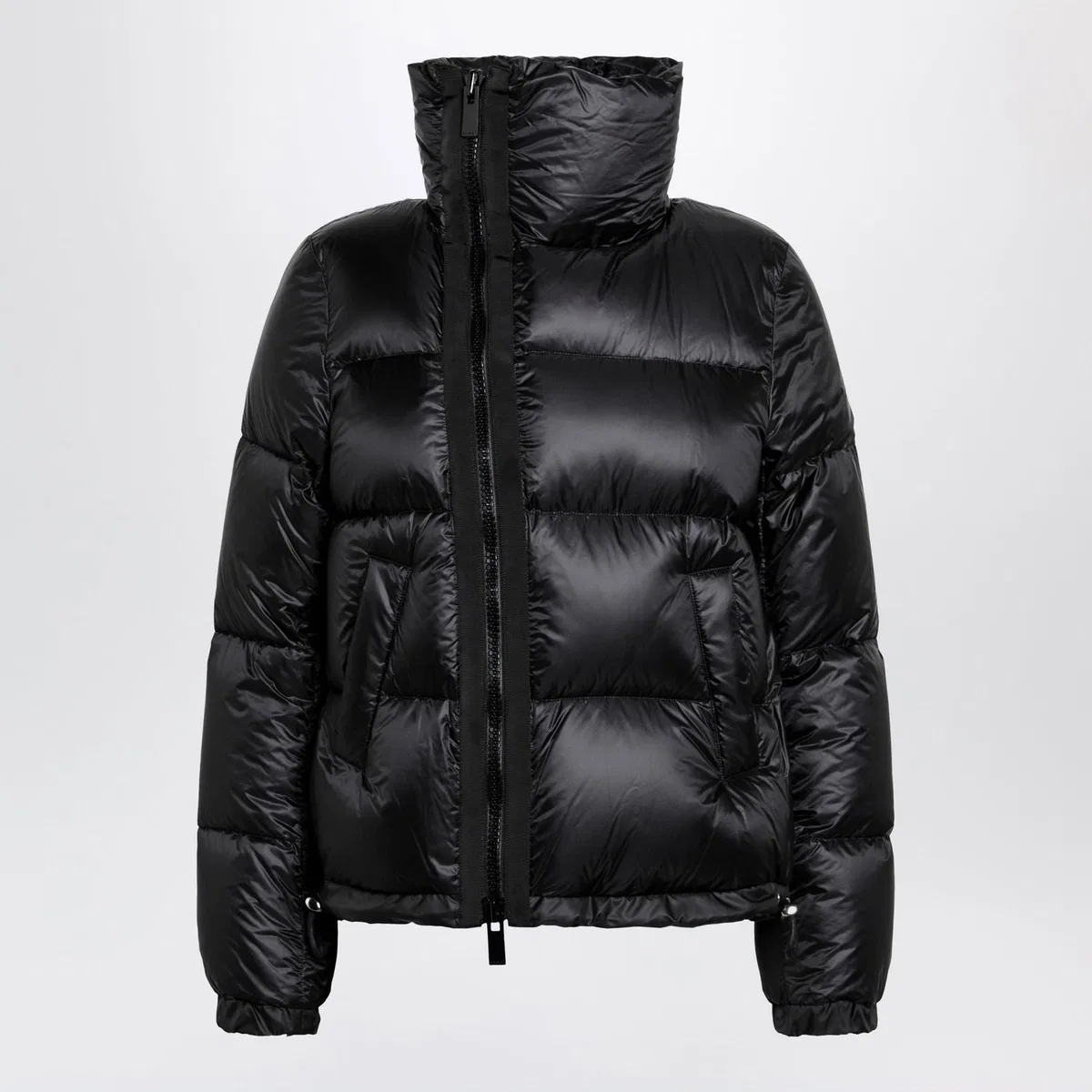 Sacai Black Down Jacket With Asymmetrical Zip