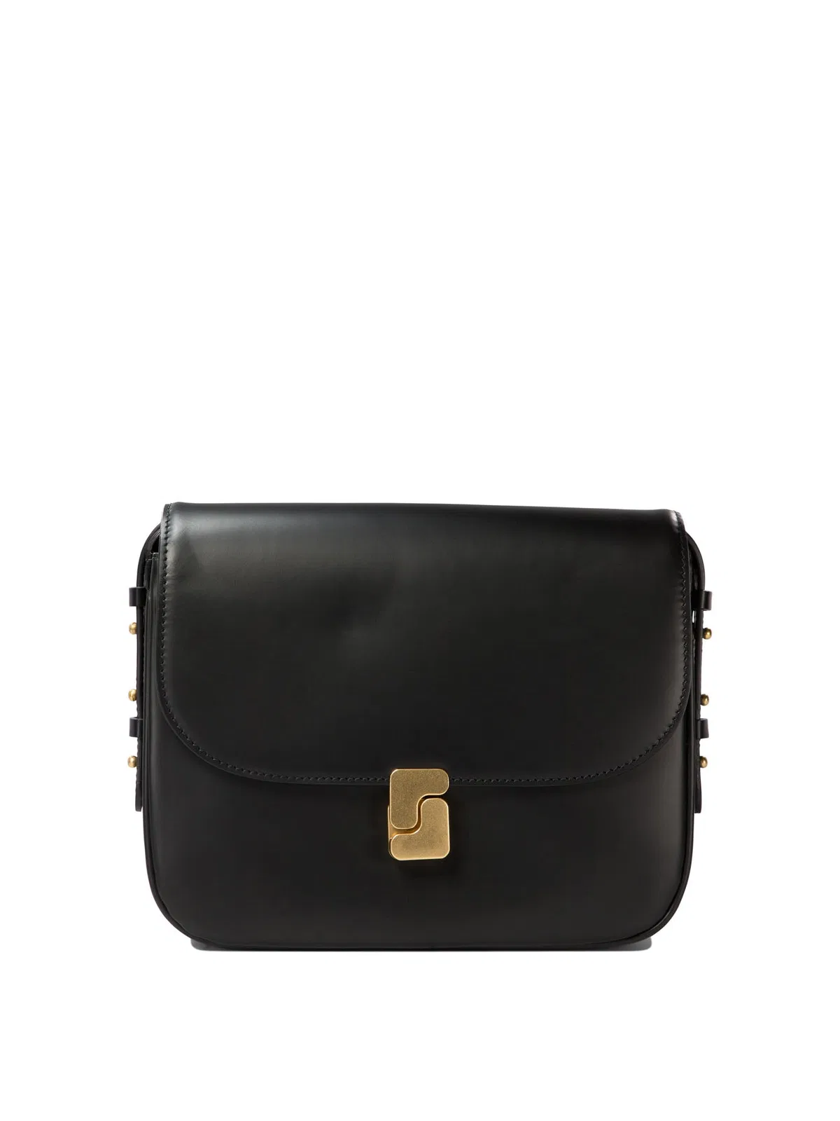 Soeur Black Leather Crossbody Bag