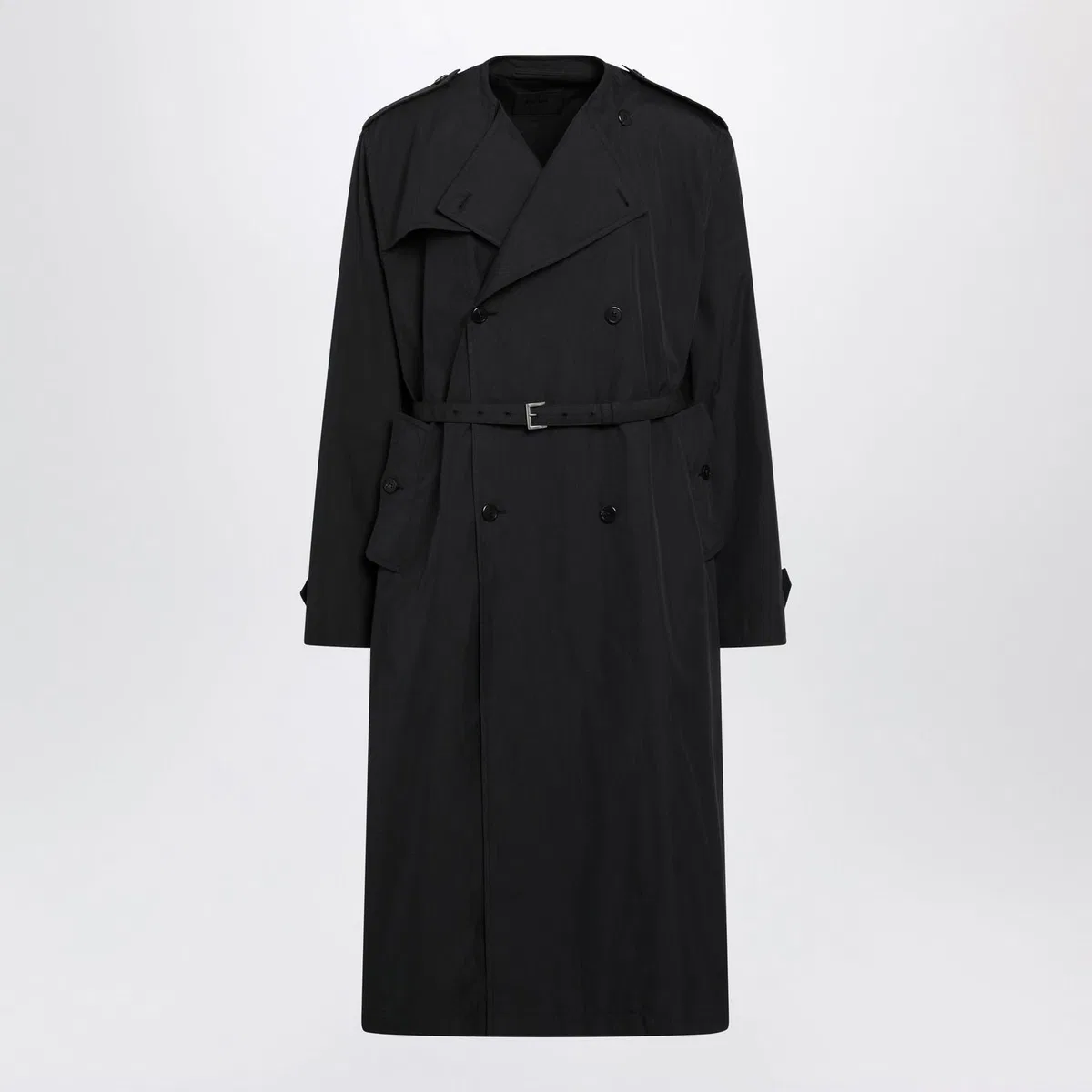 Prada Black Doublebreasted Cottonblend Trench 