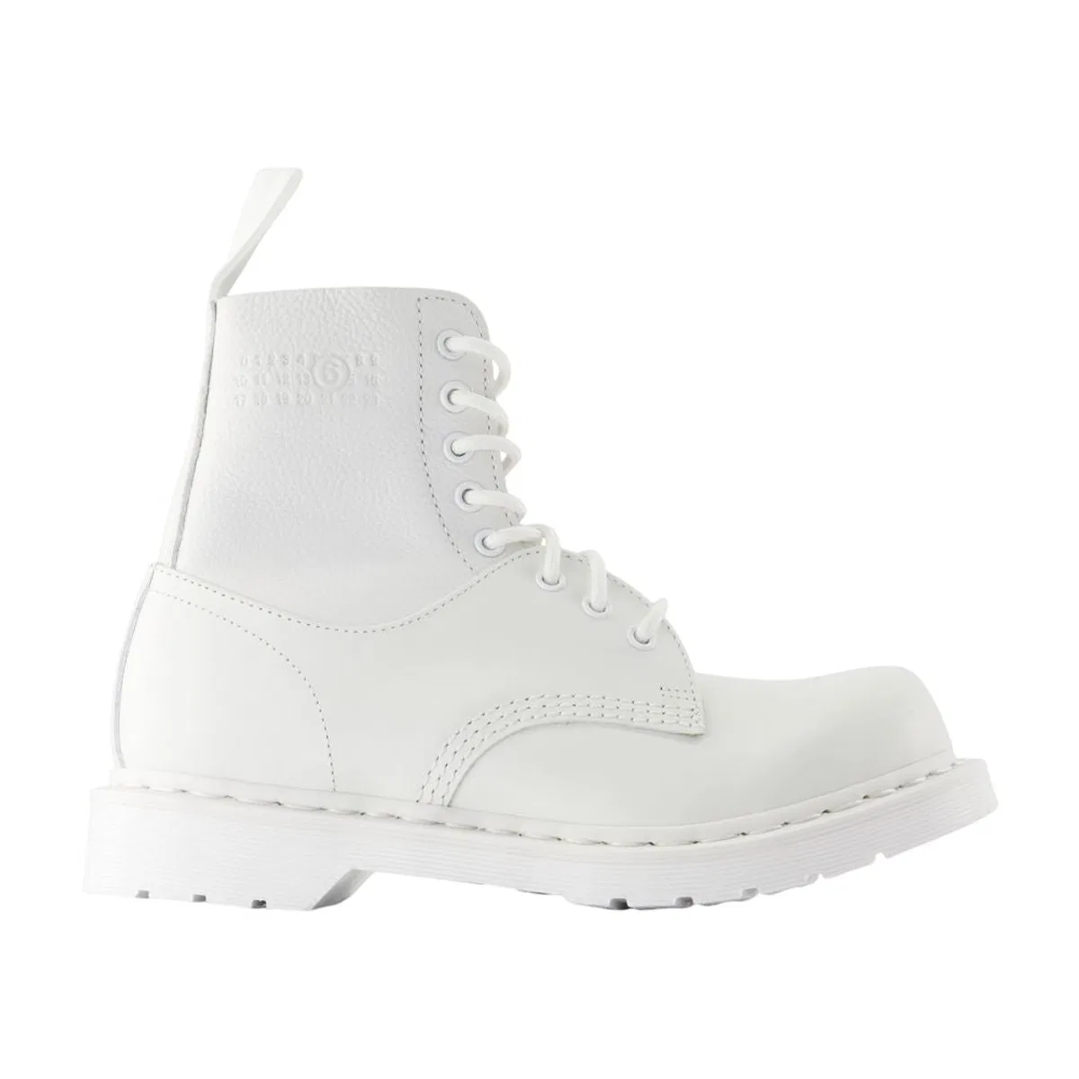 Mm6 x Dr Martens White Lace-Up Boot