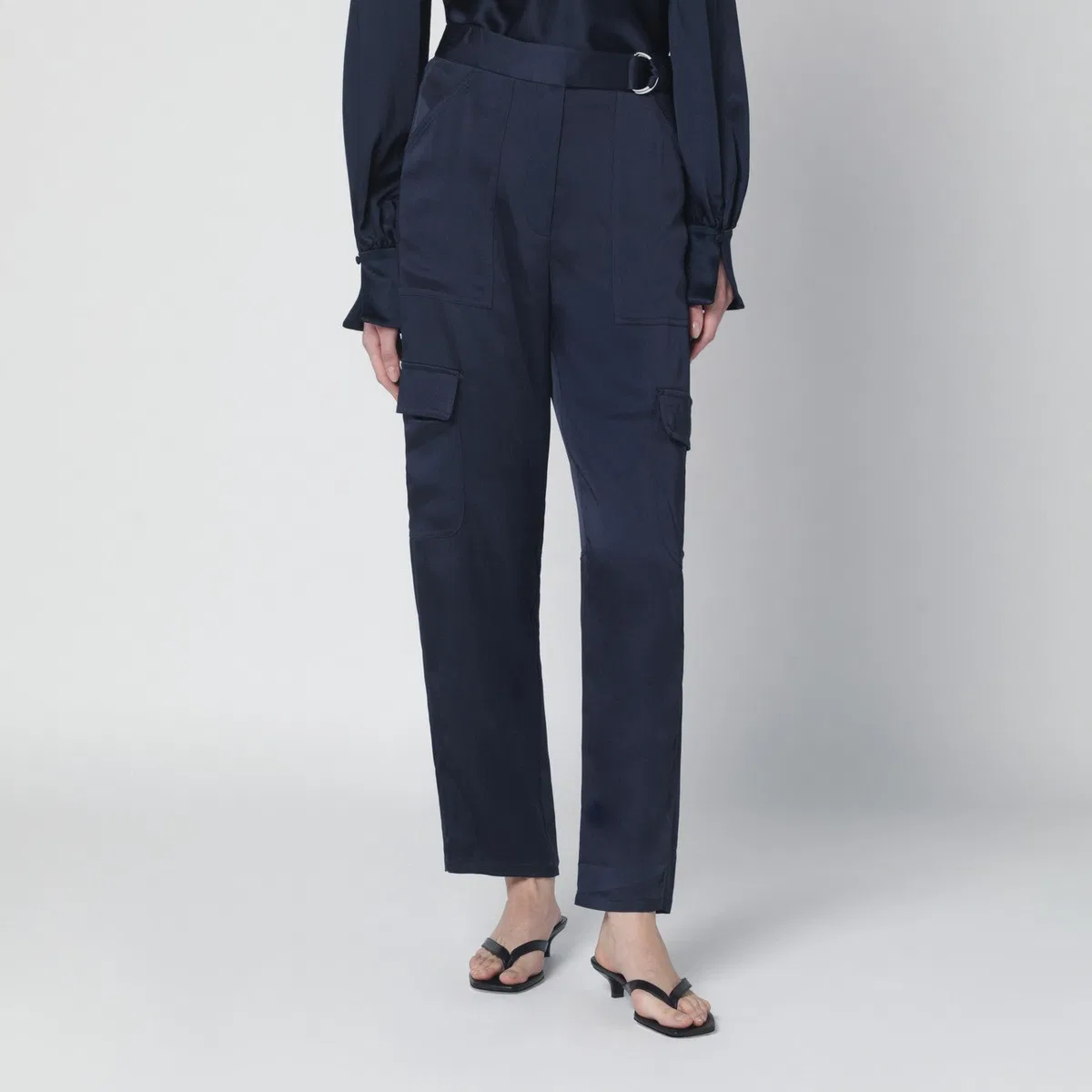 Simkhai Carolina Trousers In Midnight Blue Shiny