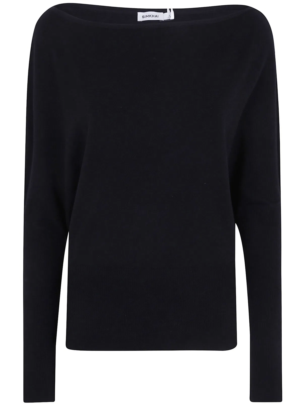 Jonathan Simkhai "Lavina" Draped Off Shoulder Sweater