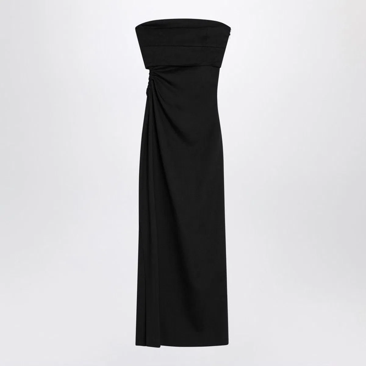 Max Mara Black Bustier Dress In Wool Blend