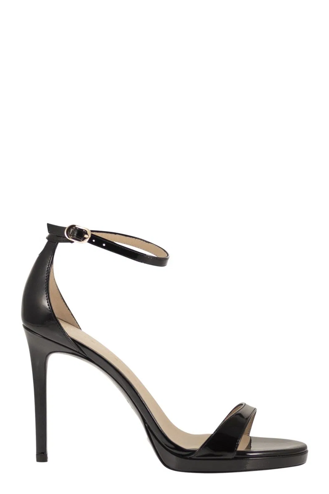 Stuart Weitzman Shiny Leather Platform Sandals With Stil