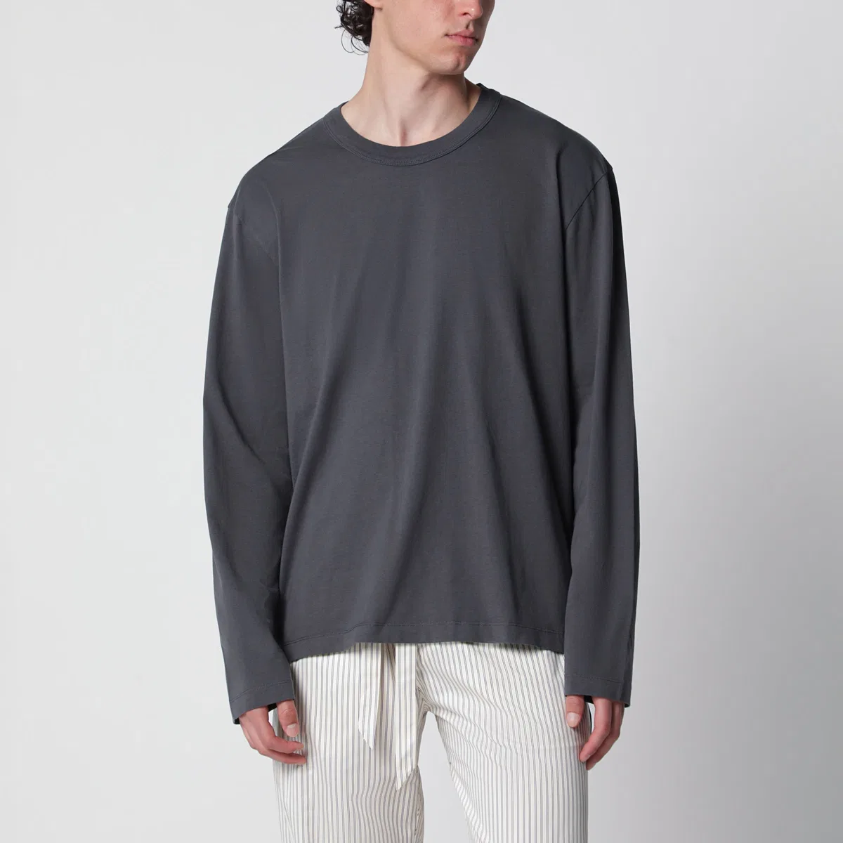 Tekla Black Washed Long-Sleeve T-Shirt