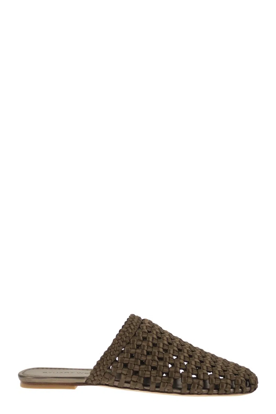 Stuart Weitzman Marina - Woven Satin Mules With Pointed 