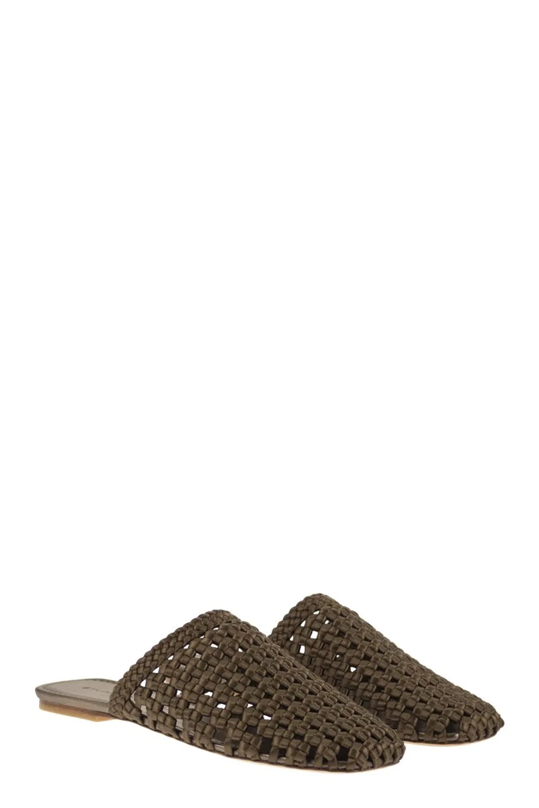 Stuart Weitzman Marina - Woven Satin Mules With Pointed