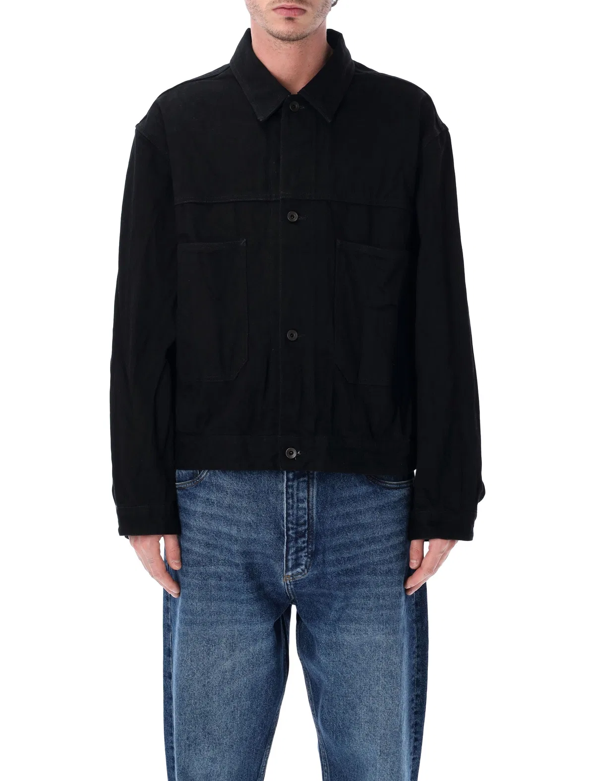 Studio nicholson Nyle Crinkle Denim Jacket