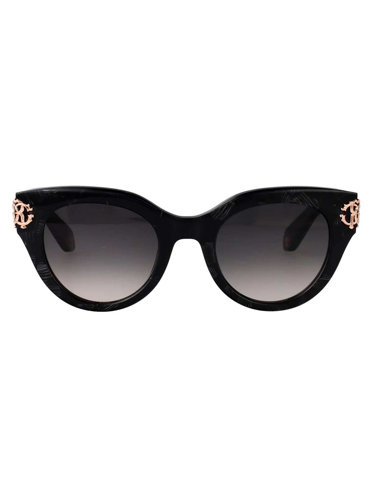 Roberto Cavalli Nero Con Aste Bianche Acetate Sunglasses