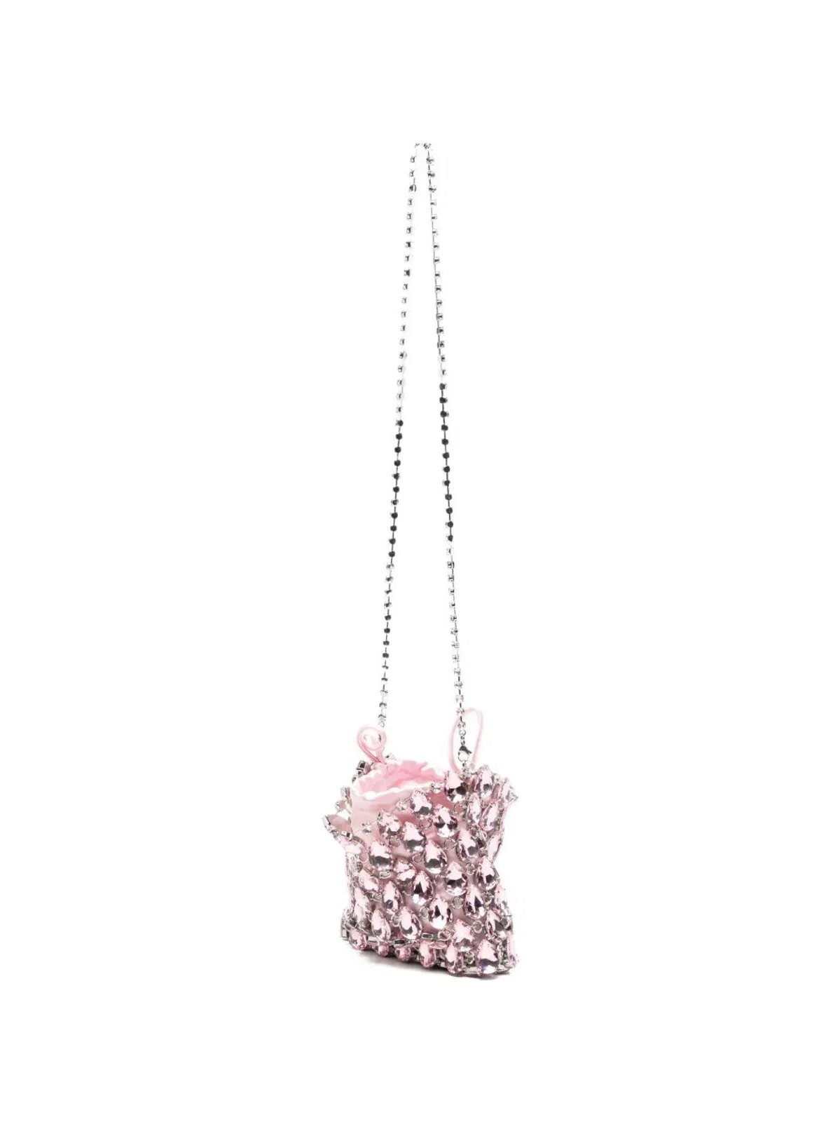 Self-Portrait Silver Crystal Chainmail Mini Bag