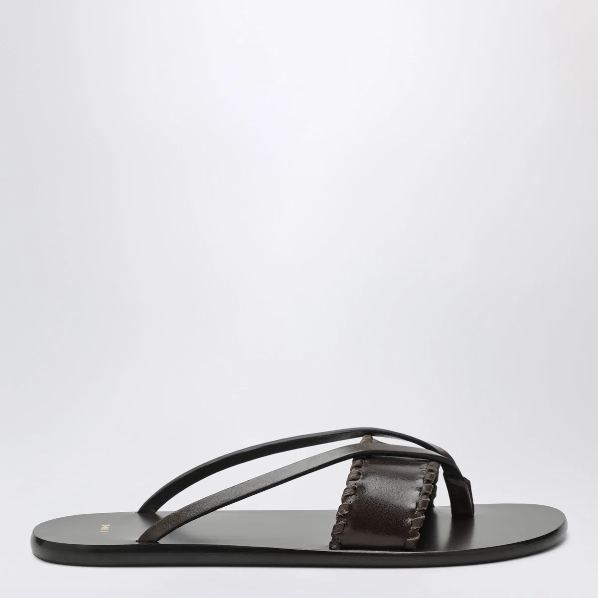 Jude Brown Leather Flip-Flop Sandals