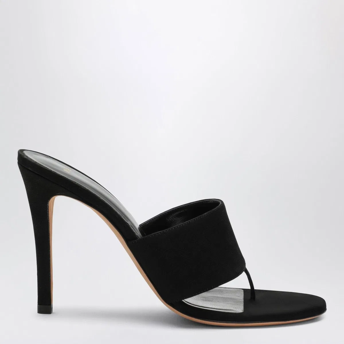 Jude Black Nubuck Leather Thong Sandals