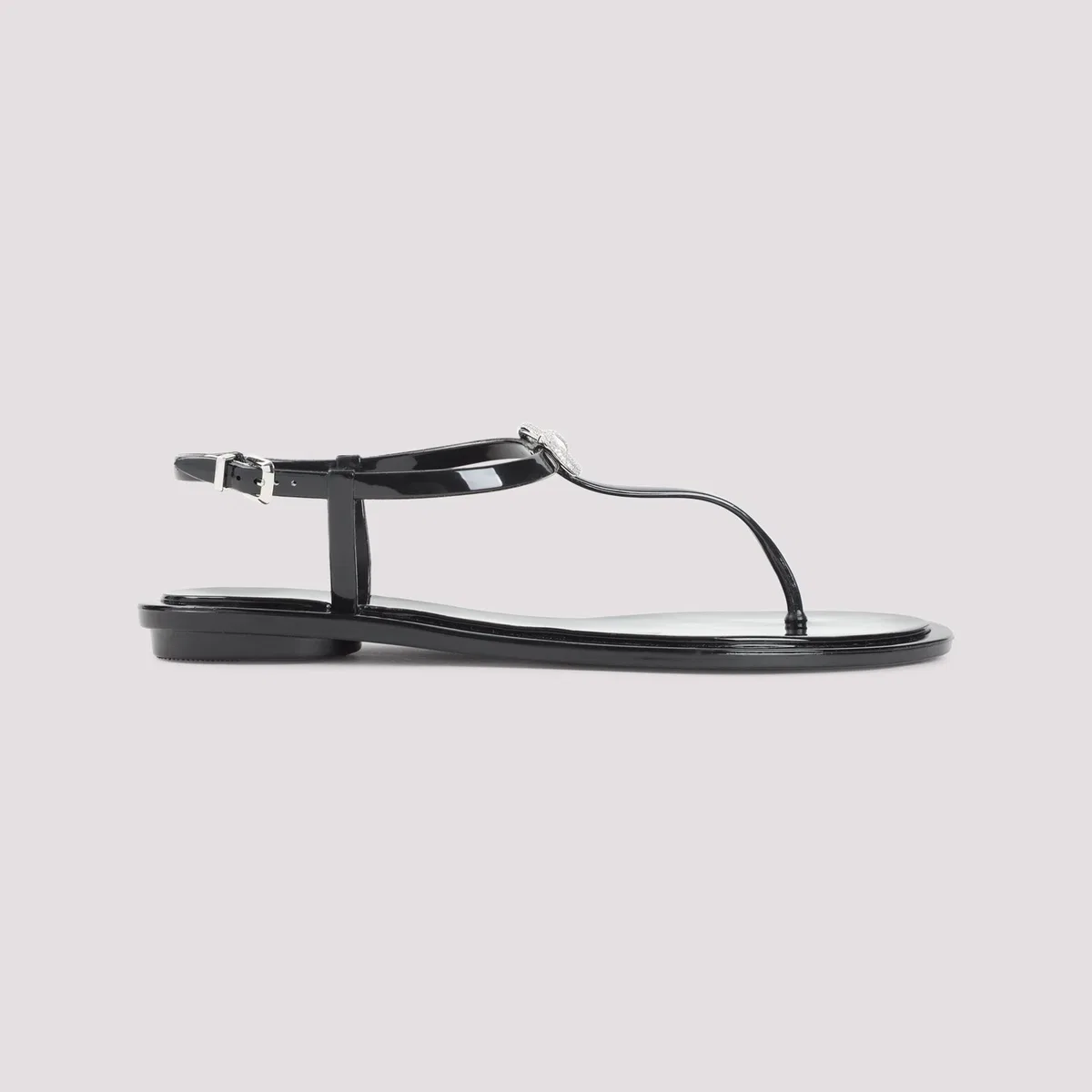 Mach Mach Mach & Mach Black Double Bow Pvc Sandals