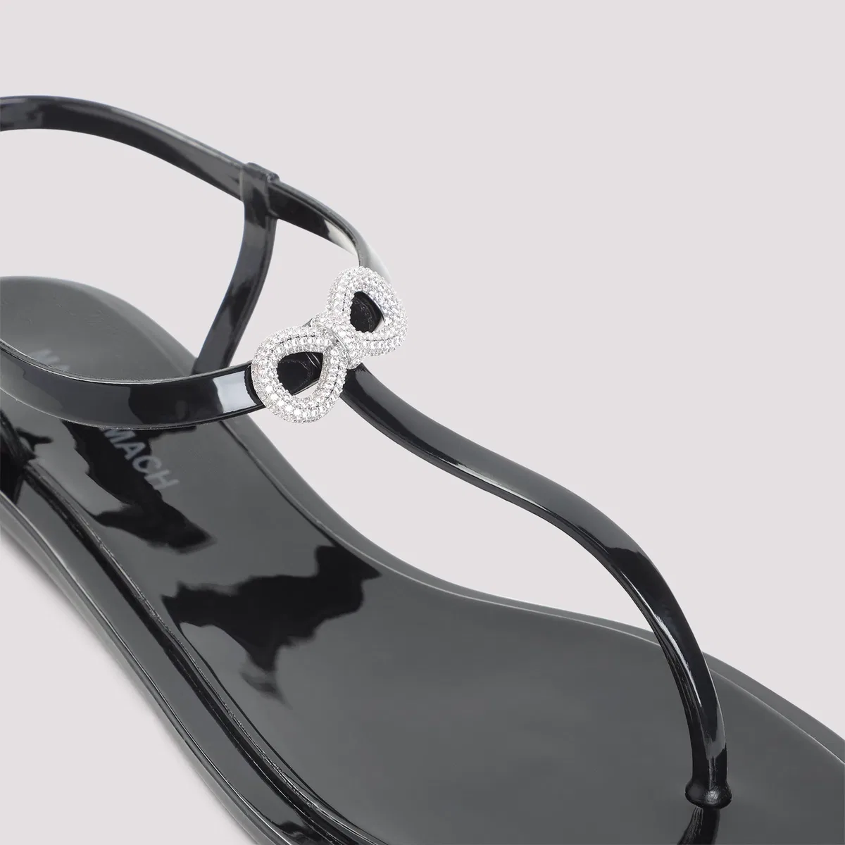 Mach Mach Mach & Mach Black Double Bow Pvc Sandals