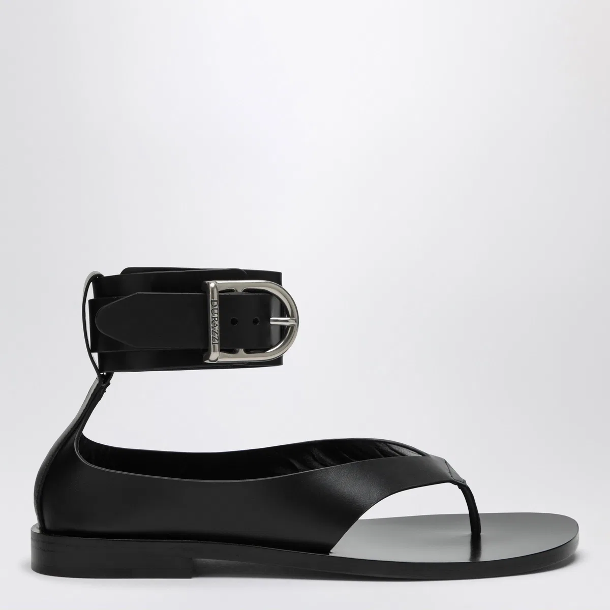Durazzi Milano Black Sandals With Ankle Strap Closure