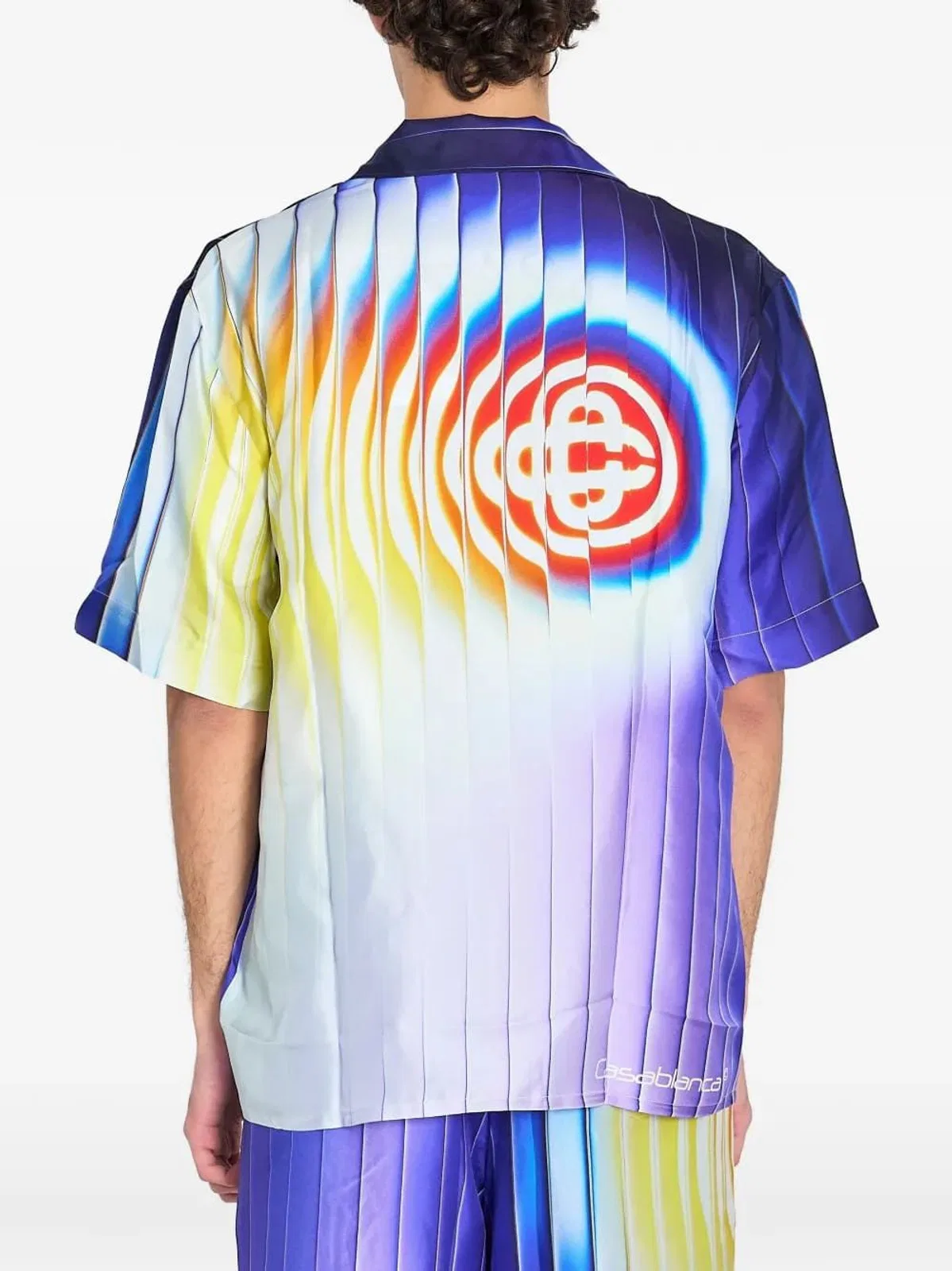 Casablanca Shockwave Short-Sleeve Silk Shirt