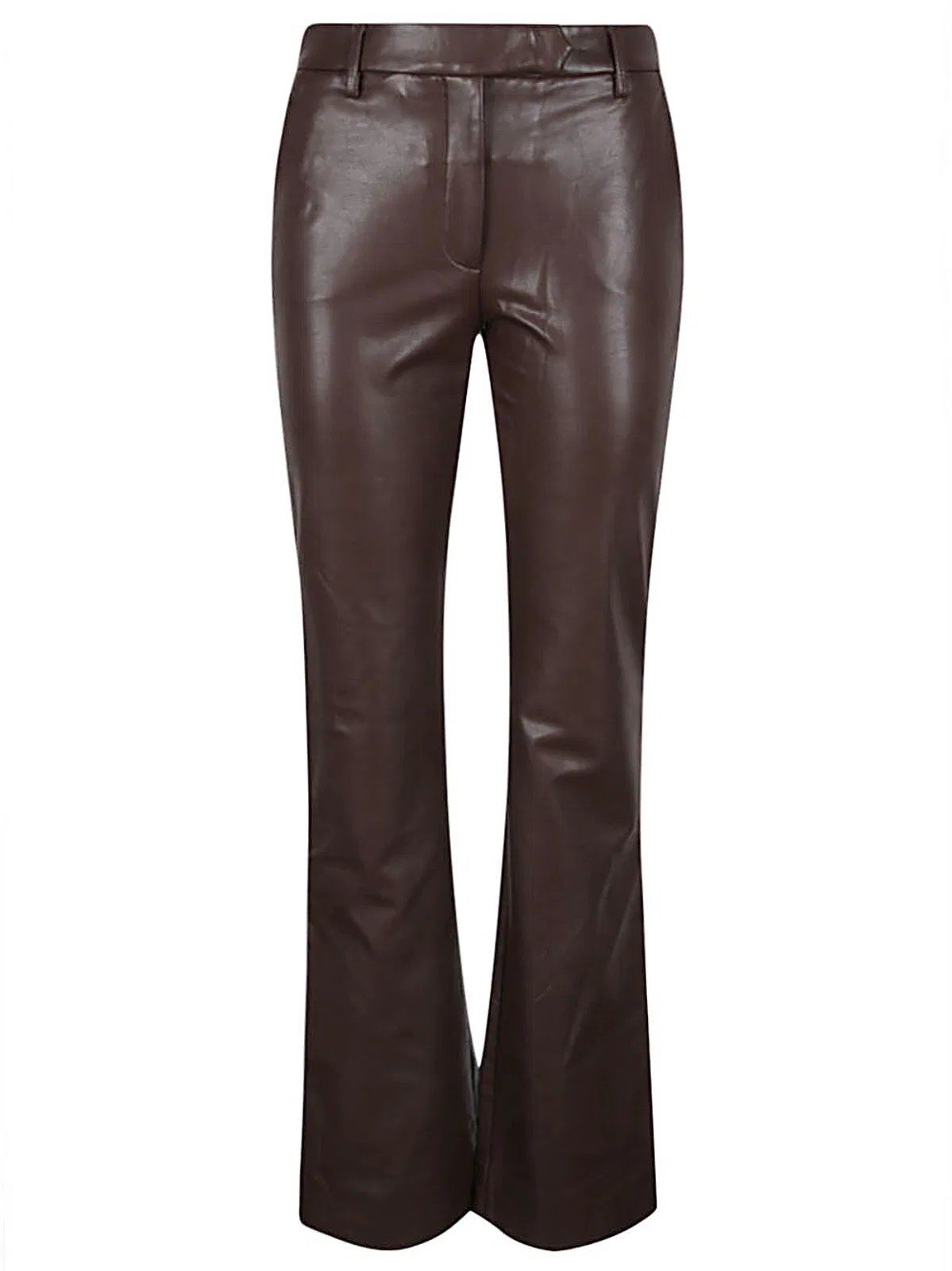 True Royal Faux Leather Flared Trousers